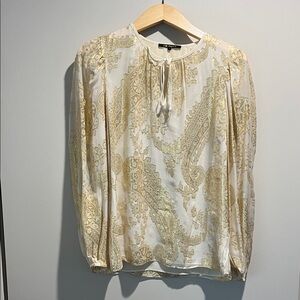 Kobi Halperin Cream and Gold Paisley Blouse